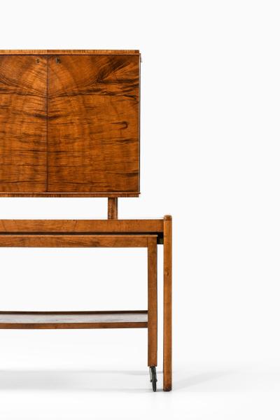 Rare Bar Cabinet in Birch and Glass 1930