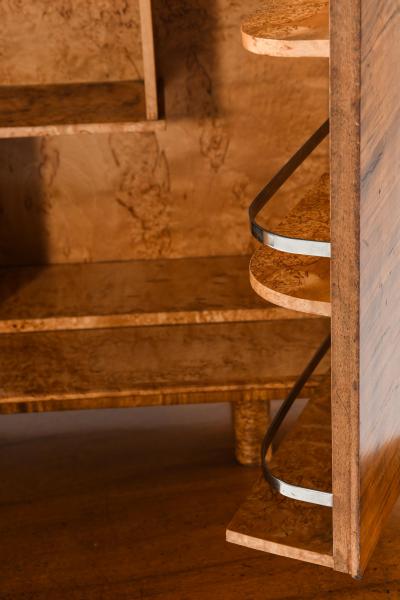 Rare Bar Cabinet in Birch and Glass 1930