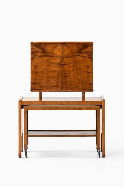 Rare Bar Cabinet in Birch and Glass 1930