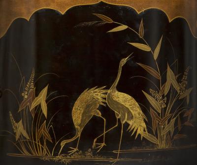 Rare Baroque Tea Table With Exquisite Decoration In Japanese Hiramaki E Lacquer