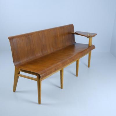 Rare Bent Wood Bench by Architect Risto V Luukkonen Vakiopuu Oy 1950s