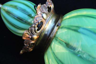 Rare Bohemian Art Glass Ceiling Light 1920s