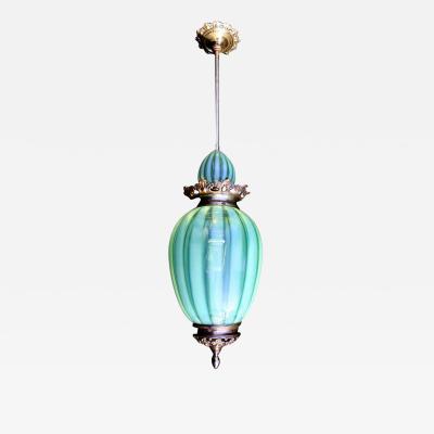 Rare Bohemian Art Glass Ceiling Light 1920s