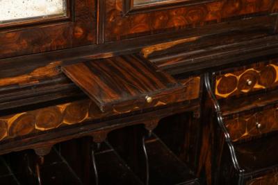 Rare British Colonial Macassar Ebony Bureau Bookcase c 1720