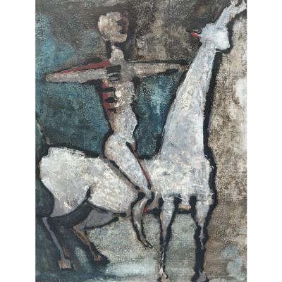 Rare Bruno Landi Original Mid Century Modern Painting