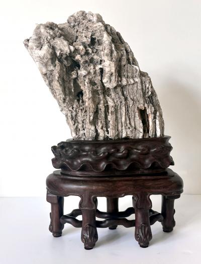 Rare Chinese Xuan Scholar Stone on Display Stand