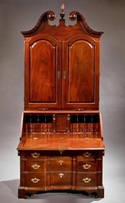 Rare Chippendale Block Front Secretary