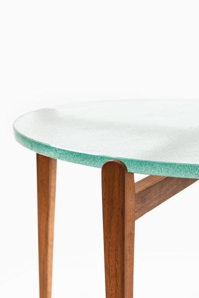 Rare Coffee or Side Table in Glass and Walnut 1940s