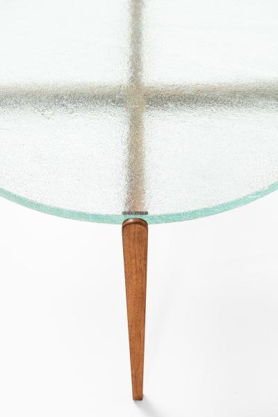 Rare Coffee or Side Table in Glass and Walnut 1940s