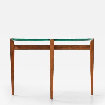 Rare Coffee or Side Table in Glass and Walnut 1940s