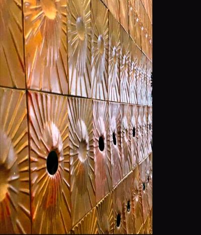 Rare Copper Wall Panelling Cladding by Edit Oborzil 1971