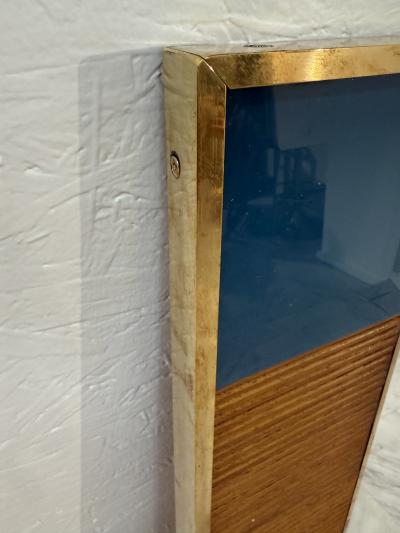 Rare Decorative Italian Wall Mirror in wood and glass 1980s Two available 