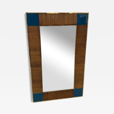 Rare Decorative Italian Wall Mirror in wood and glass 1980s Two available 