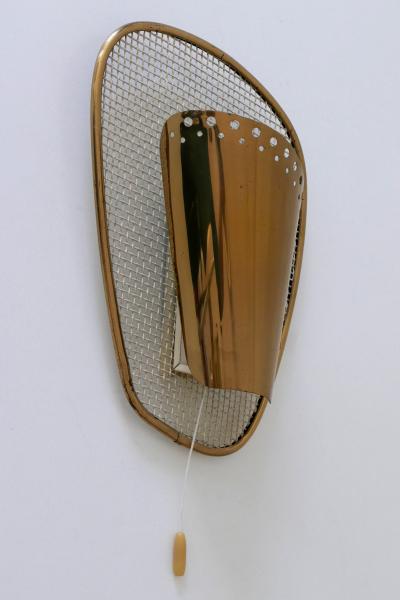 Rare Decorative Mid Century Modern Brass Sconce or Wall Lamp Germany 1950s