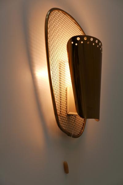 Rare Decorative Mid Century Modern Brass Sconce or Wall Lamp Germany 1950s