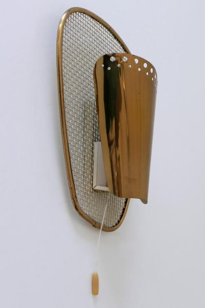 Rare Decorative Mid Century Modern Brass Sconce or Wall Lamp Germany 1950s