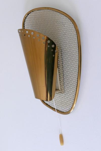 Rare Decorative Mid Century Modern Brass Sconce or Wall Lamp Germany 1950s