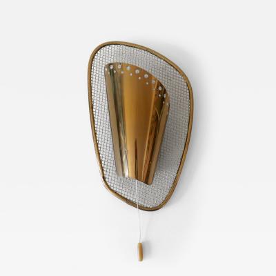 Rare Decorative Mid Century Modern Brass Sconce or Wall Lamp Germany 1950s