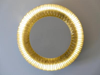 Rare Decorative Mid Century Modern Glass Backlit Wall Mirror Germany 1960s
