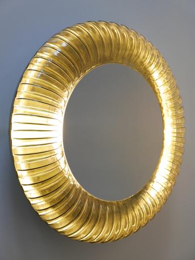 Rare Decorative Mid Century Modern Glass Backlit Wall Mirror Germany 1960s