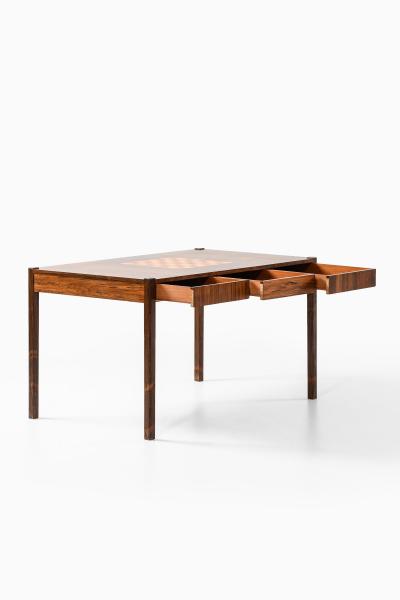 Rare Desk or Library Table in Brass and Rosewood 1950s