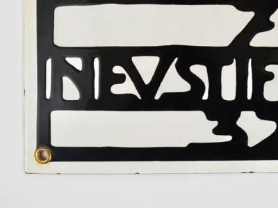 Rare Domed Wiener Werkstaette Vienna Art Nouveau Enameled Advertising Sign