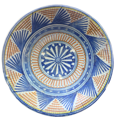 Rare Dutch Maiolica plate with geometrical star design 16th century