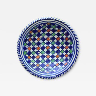 Rare Dutch maiolica plate with checkerboard motif early 17th century