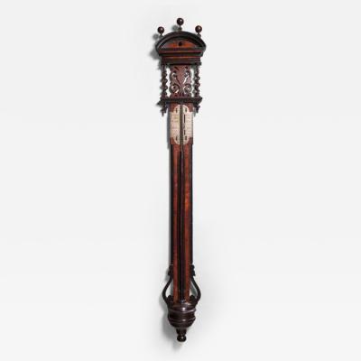 Rare Early 18th Century Queen Anne Walnut Stick Barometer Circa 1705 1710