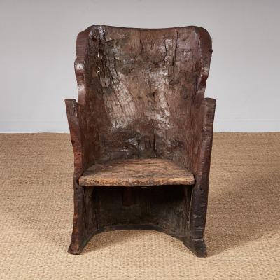 Rare Early English Dugout Armchair