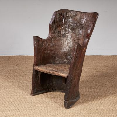 Rare Early English Dugout Armchair