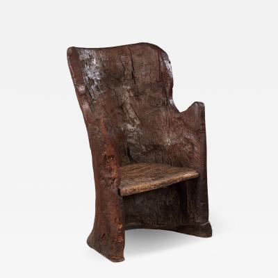 Rare Early English Dugout Armchair