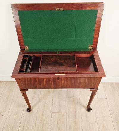 Rare Early English Mahogany Folding Table Desk circa 1775