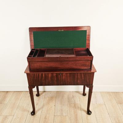 Rare Early English Mahogany Folding Table Desk circa 1775