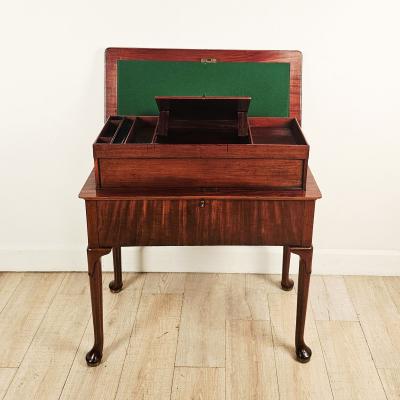 Rare Early English Mahogany Folding Table Desk circa 1775