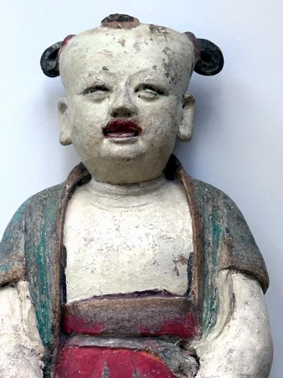 Rare Early Korean Buddhist Boy Attendant Figure Dongja Joseon Dyasty