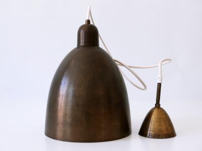 Rare Elegant Mid Century Modern Brass Church Pendant Lamps Germany 1950s