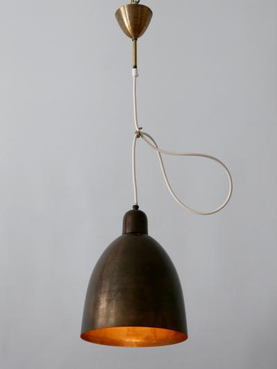 Rare Elegant Mid Century Modern Brass Church Pendant Lamps Germany 1950s