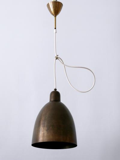 Rare Elegant Mid Century Modern Brass Church Pendant Lamps Germany 1950s