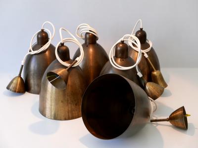 Rare Elegant Mid Century Modern Brass Church Pendant Lamps Germany 1950s