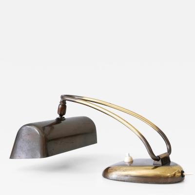 Rare Elegant Mid Century Modern Brass Piano Lamp or Desk Light Germany 1950s