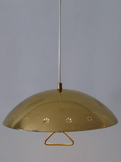 Rare Elegant Mid Century Modern Perforated Metal Pendant Lamp Germany 1950