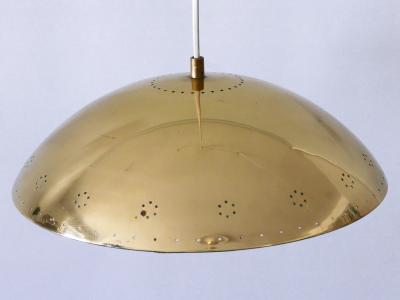 Rare Elegant Mid Century Modern Perforated Metal Pendant Lamp Germany 1950