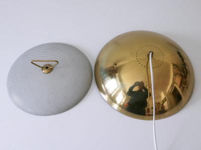 Rare Elegant Mid Century Modern Perforated Metal Pendant Lamp Germany 1950