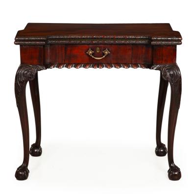 Rare English George III Antique Mahogany Card Game Table circa 1760
