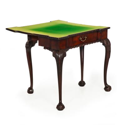 Rare English George III Antique Mahogany Card Game Table circa 1760