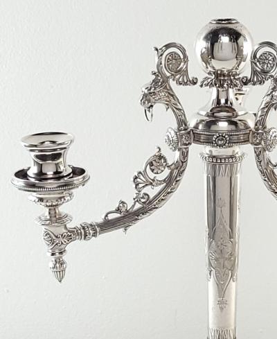 Rare English Silver Plated Partial Candelabra in the Indian Style circa 1860