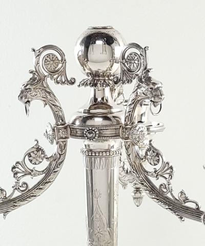 Rare English Silver Plated Partial Candelabra in the Indian Style circa 1860
