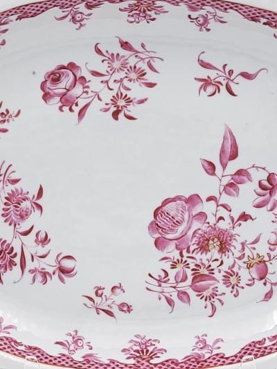 Rare Famille Rose Pink Oval Platter Chinese Export circa 1760