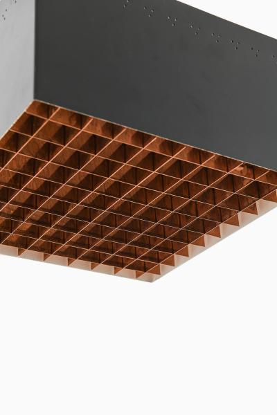 Rare Flush Mount Ceiling Lights in Copper Lacquer and Metal 1960s